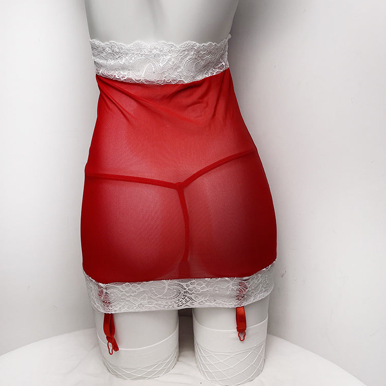 Nurse Costume Lingerie Set With Stethoscope and Headband - Alternate View