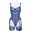 Boutique Lace Strappy Teddy Bodysuit - Alternate View
