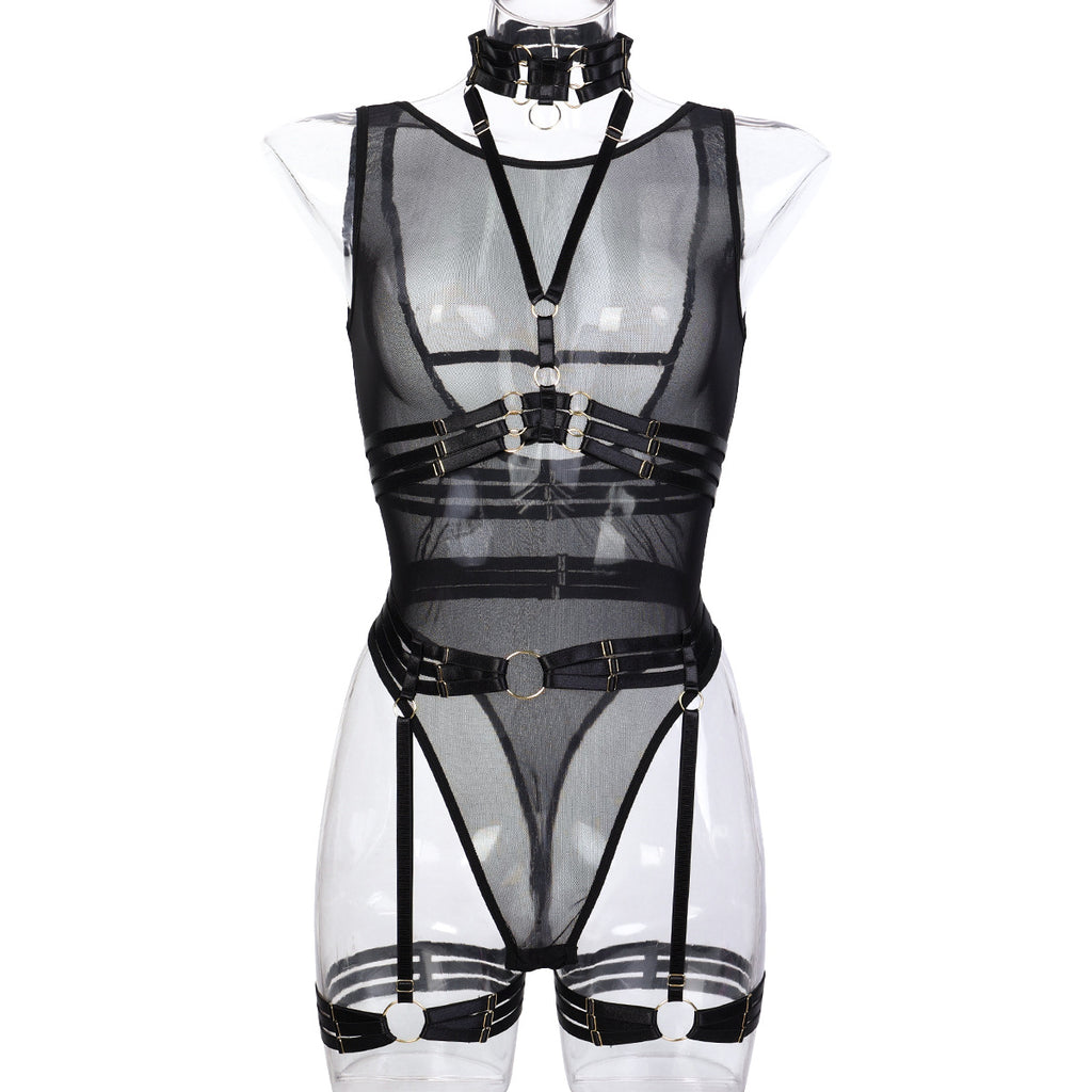 Mesh Strappy Teddy Bodysuit - Styled View