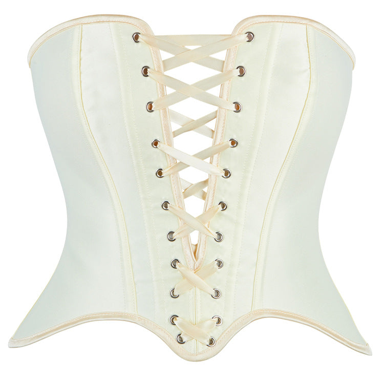 Ivory Lace-Up Corset Top
