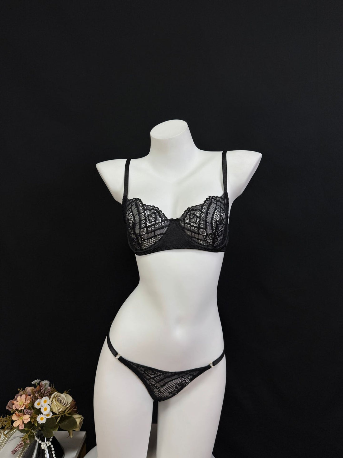 Red Lace Bra and Bottom Set, alternate view 7