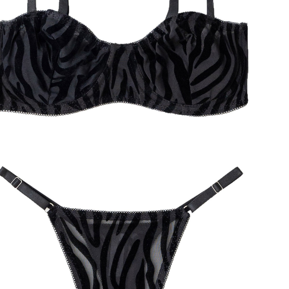 Black Mesh Bra and Bottom Set, alternate view 5