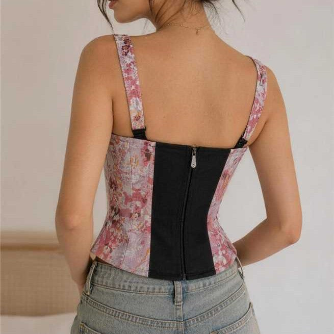 Pink Floral Corset Top, alternate view 4