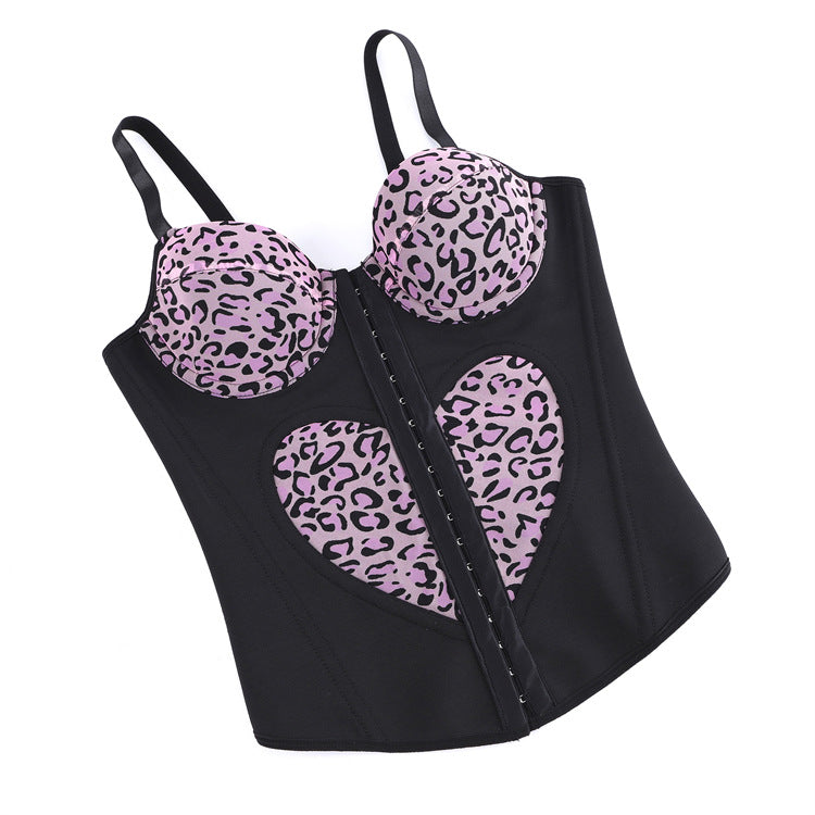 Pink Leopard Print Corset Top, alternate view 5