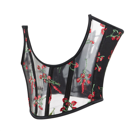 Black Rose Print Corset Top, alternate view 2