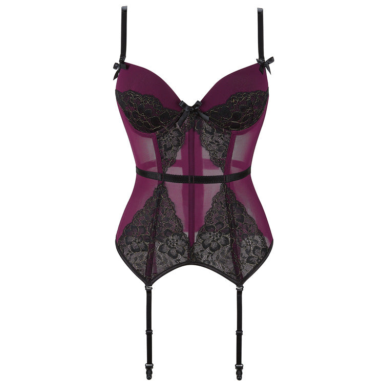 Black Sheer Lace Bustier Top, alternate view 5