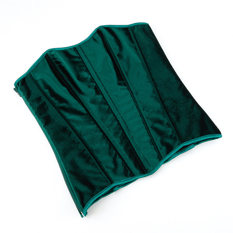 Emerald Velvet-Look Strapless Corset Top, alternate view 5