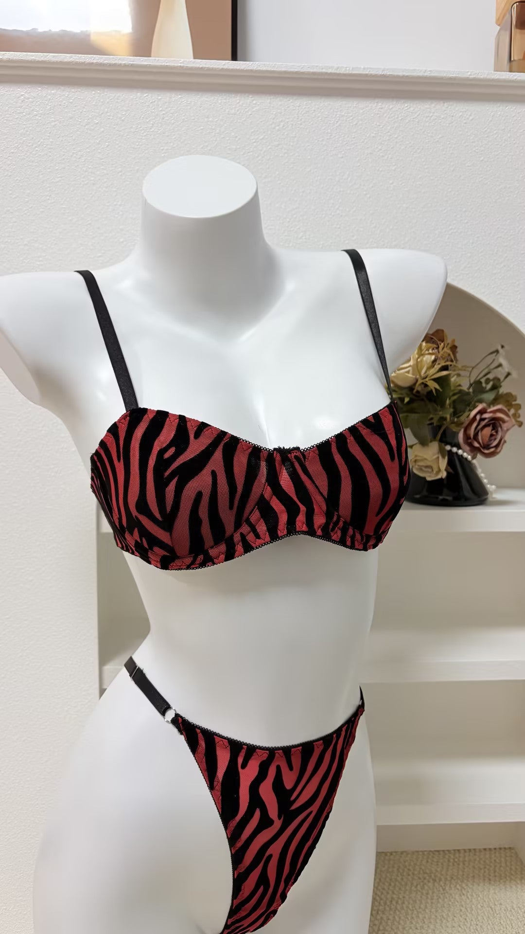 Black Mesh Bra and Bottom Set, alternate view 6