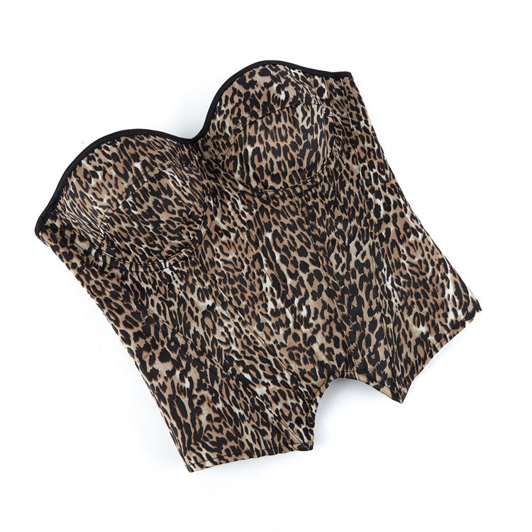 Leopard Print Strapless Corset Top, alternate view 5
