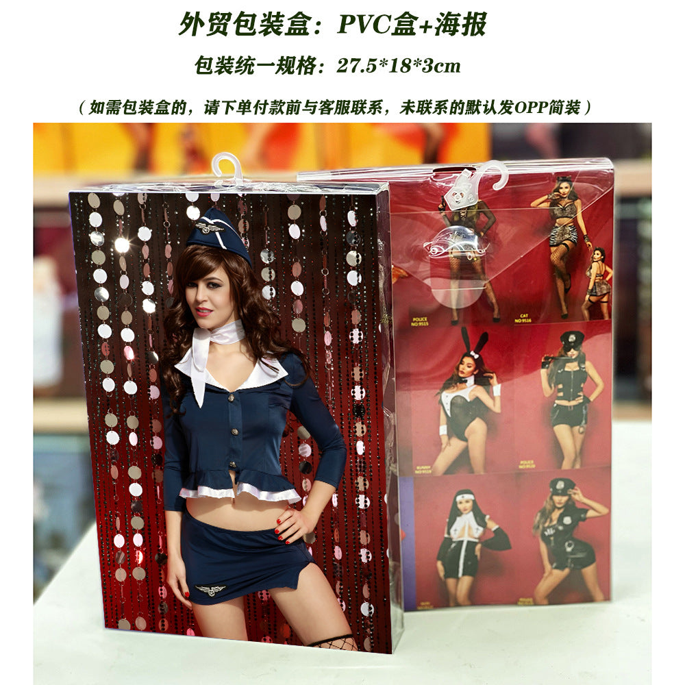 Black Top and Mini Skirt Costume Set With Hat - Alternate View