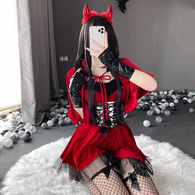 Bunny Costume Lingerie Set With Mini Dress and Mini Skirt and Bra - Alternate View