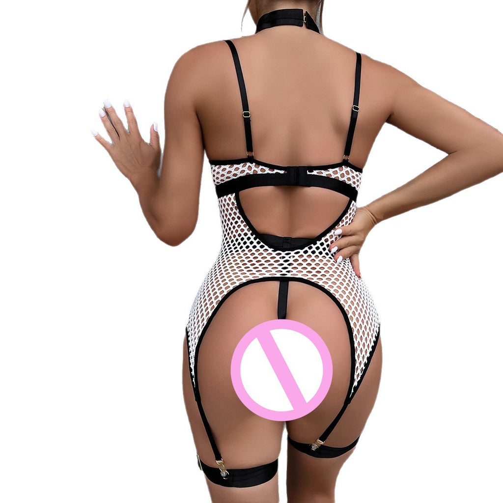 Contrast Three-Piece Lingerie Set - Styled View