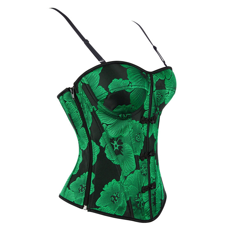 Emerald Floral Strapless Corset Top, alternate view 2