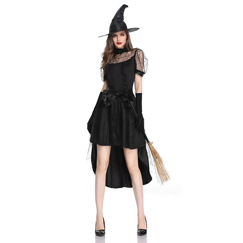 Uniform-Inspired Costume Lingerie Set With Mini Dress and Hat and Gloves - Back View