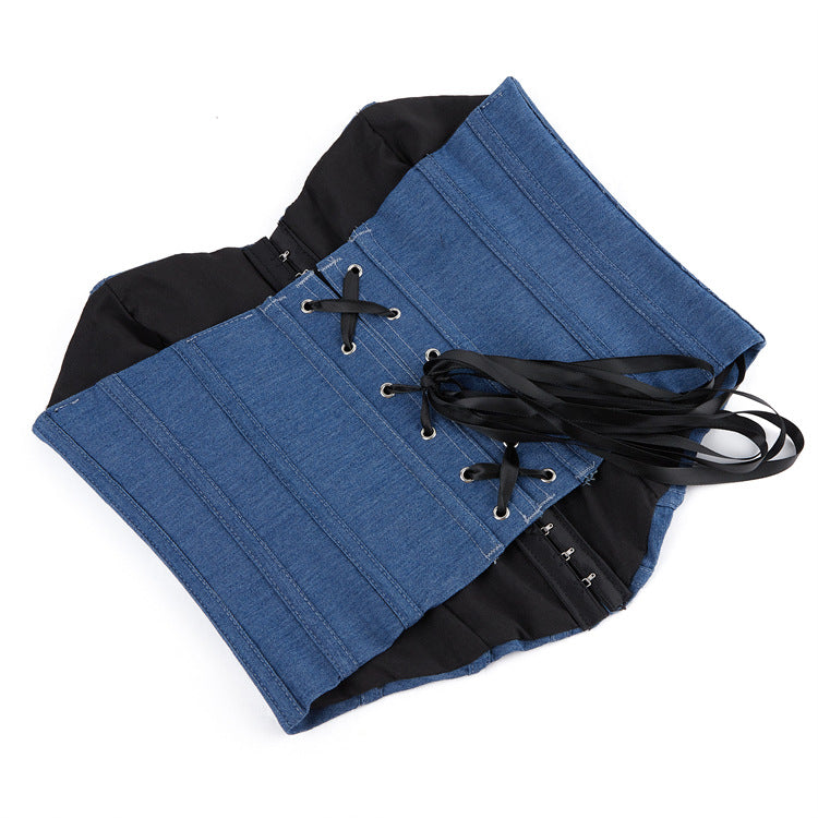 Blue Strapless Corset Top, alternate view 5