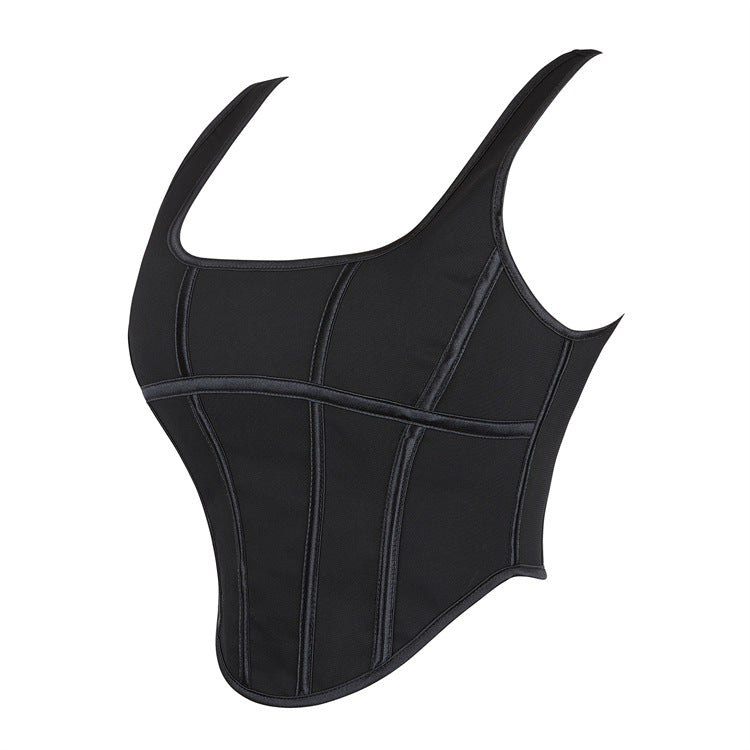 Black Scoop-Neck Corset Top, alternate view 2