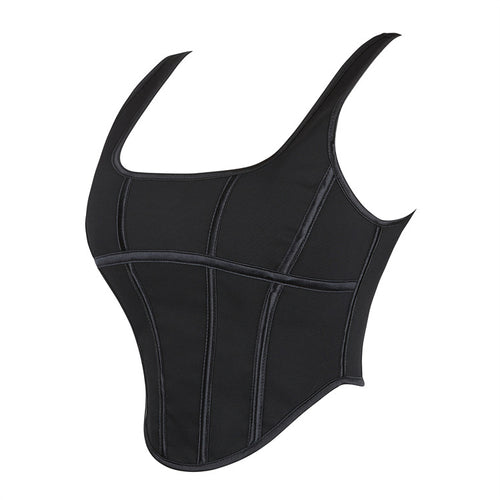 Black Scoop-Neck Corset Top, alternate view 2