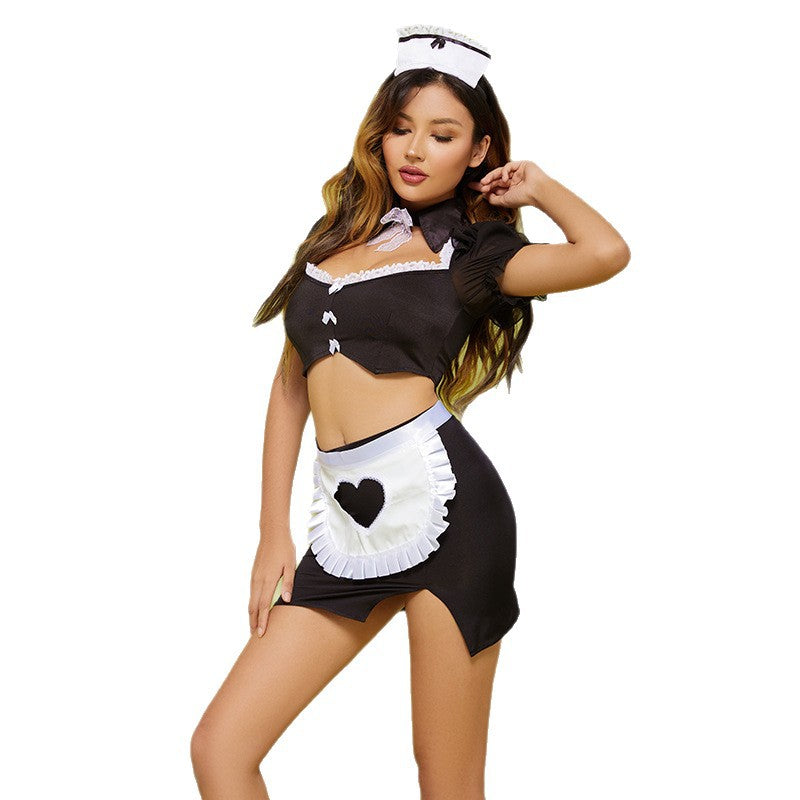 Maid Costume Lingerie Set With Headband - Alternate View