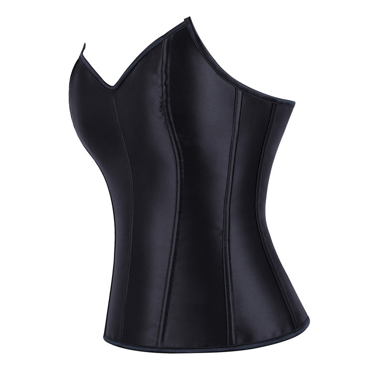 Black Leather-Look Panel Corset Top, alternate view 3