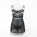 Cutout chemise nightdress in green and black color options - alternate view