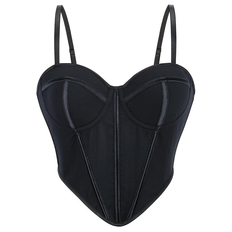 Black Structured Corset Top