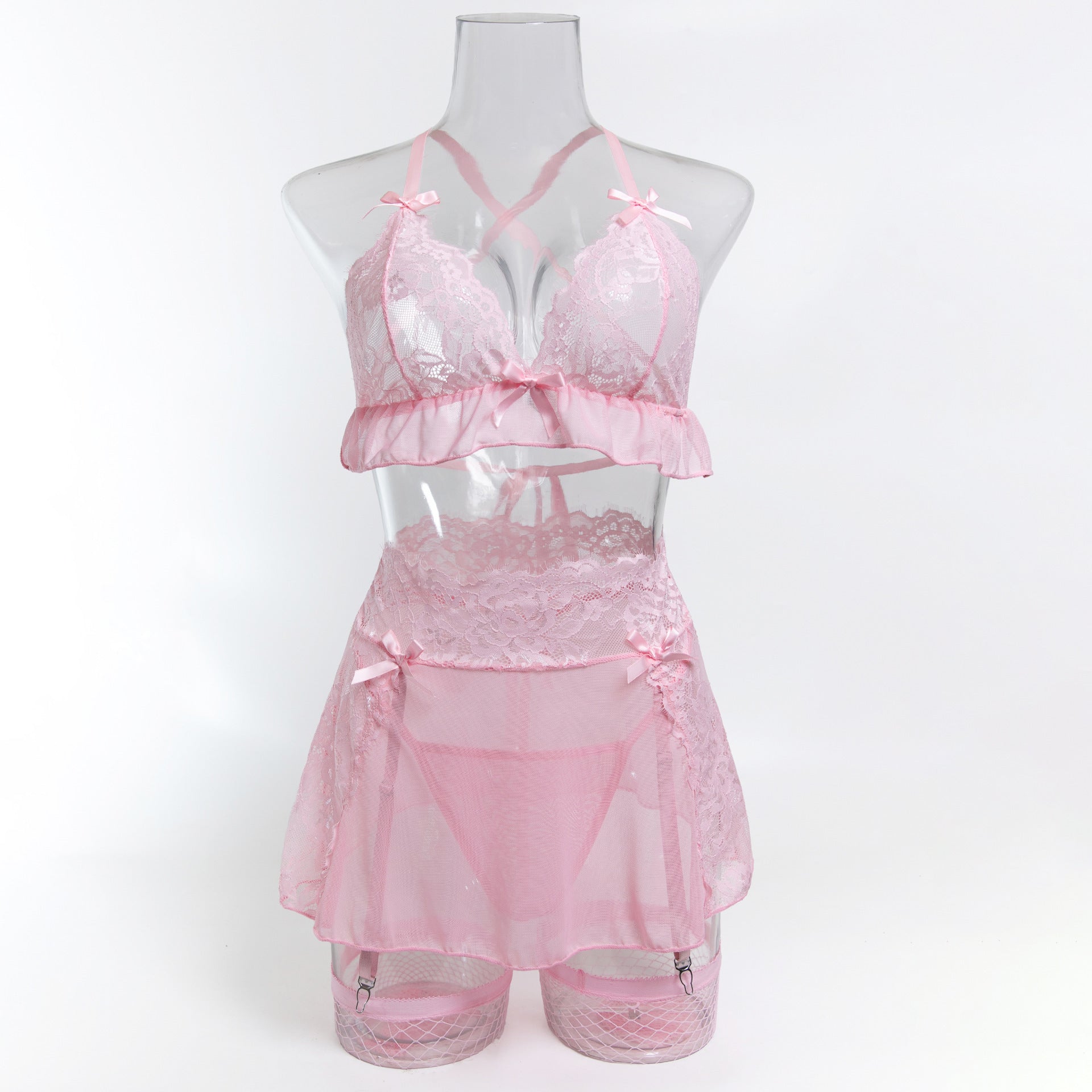 Pink Uniform-Inspired Costume Lingerie Set - Alternate View