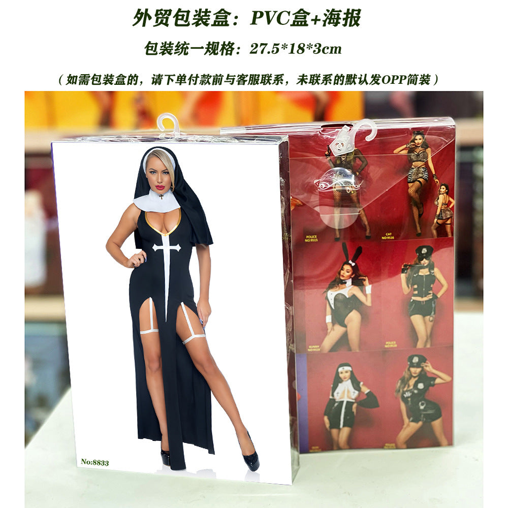 Uniform-Inspired Costume Lingerie Set With Mini Dress and Hat - Alternate View