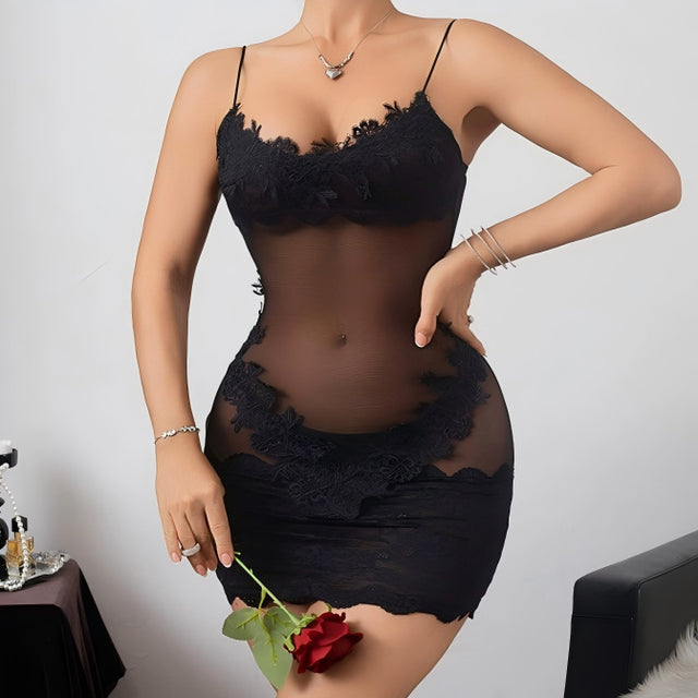 Black Sheer Chemise Nightdress