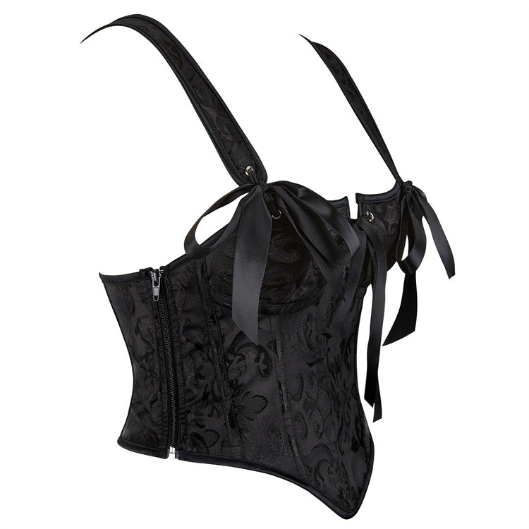 Black Bow Tie-Strap Corset Top, alternate view 3