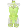 White Sheer Mesh Teddy Bodysuit - Alternate View