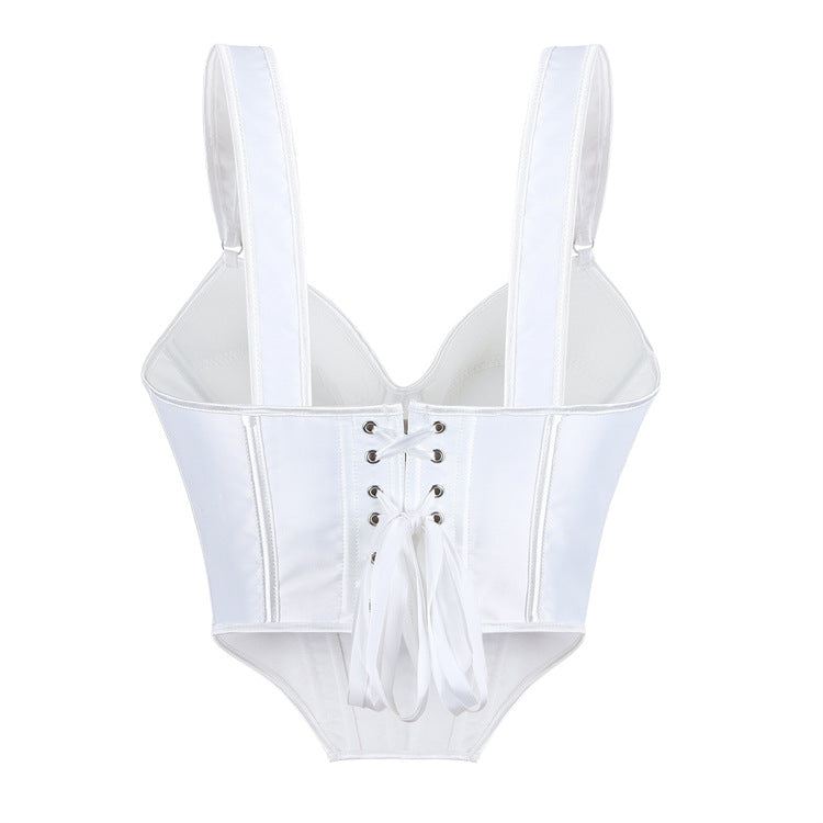 White Structured Corset Top, alternate view 3