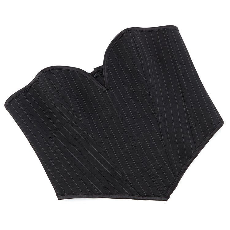 Black Pinstripe Sweetheart Corset Top, alternate view 5