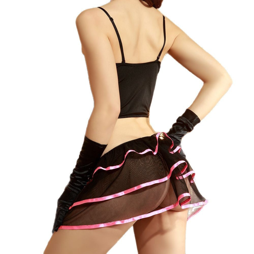 Uniform-Inspired Costume Lingerie Set With Headband - Alternate View