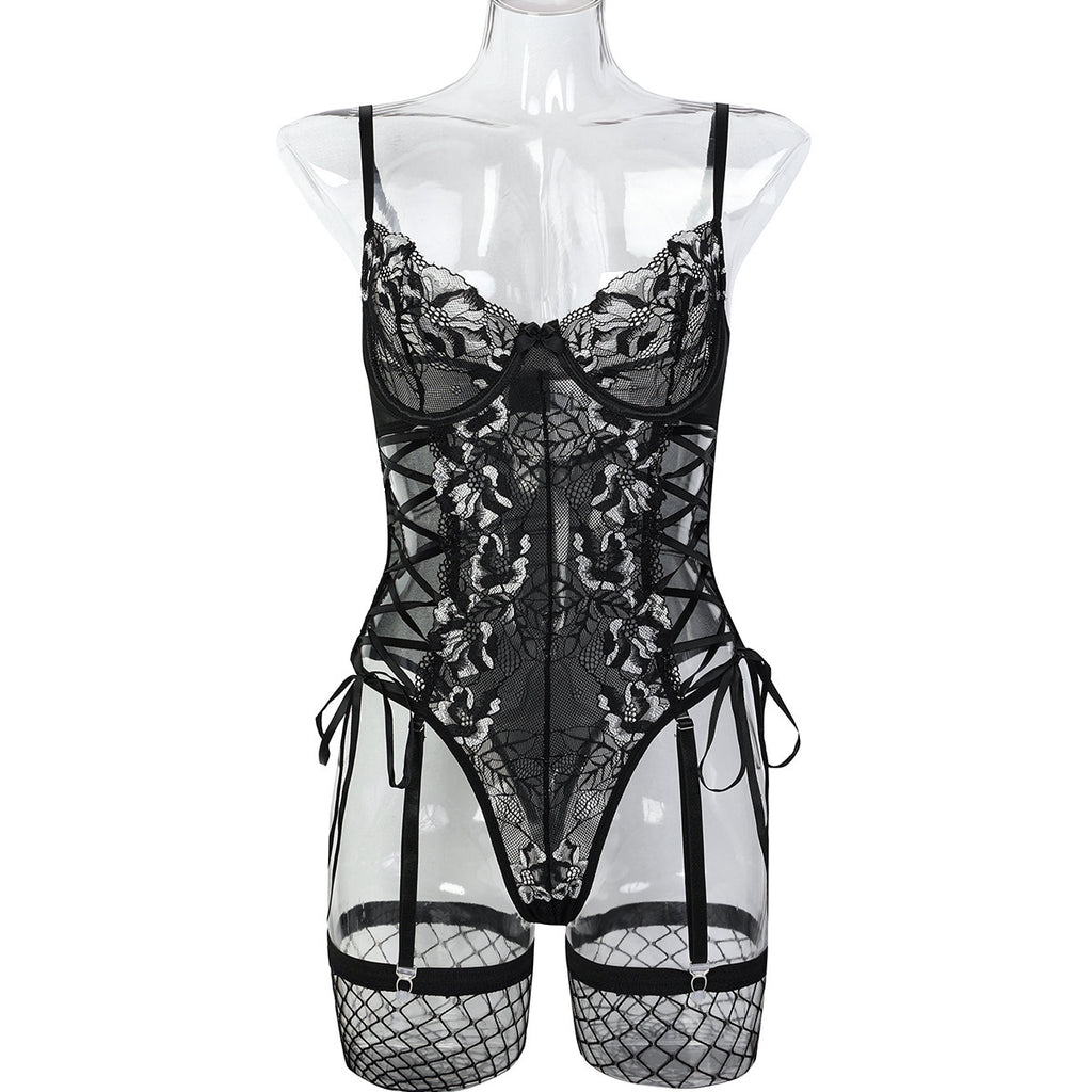 Signature Edit Lace Strappy Teddy Bodysuit - Alternate View