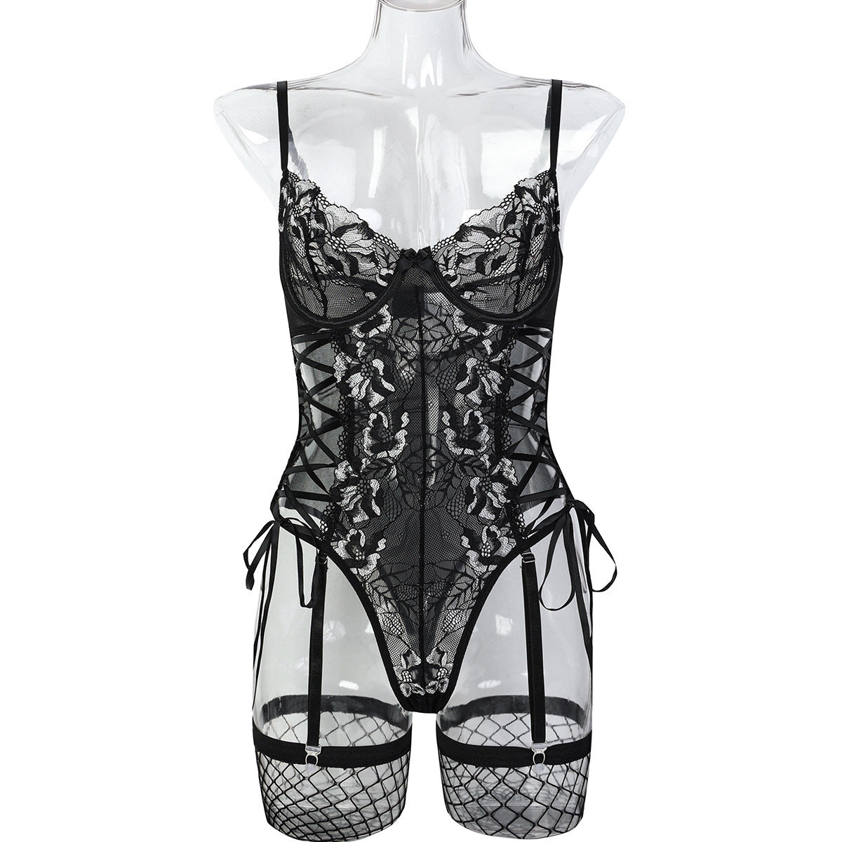 Signature Edit Lace Strappy Teddy Bodysuit - Alternate View