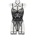 Strappy Halter Teddy Bodysuit - Styled View