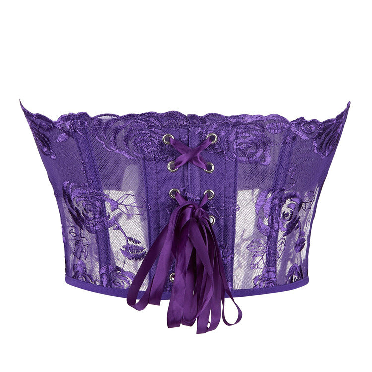 Black Lace Overlay Underbust Corset Top, alternate view 4