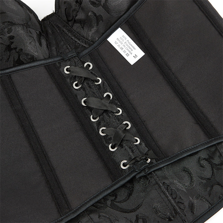 Black Halter Jacquard Corset Top, alternate view 5