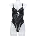 Bow Detail Lace Teddy Bodysuit - Styled View