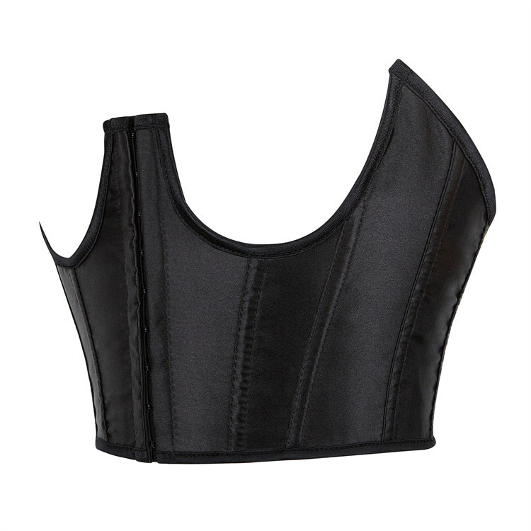Black Structured Crop Corset Top, alternate view 2