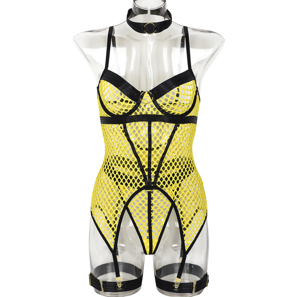 Contrast Three-Piece Lingerie Set - Styled View