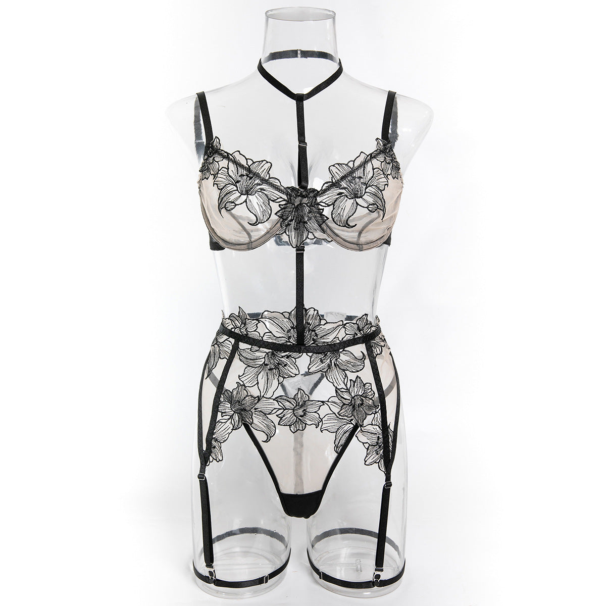 Boutique Floral Lace Lingerie Set - Alternate View