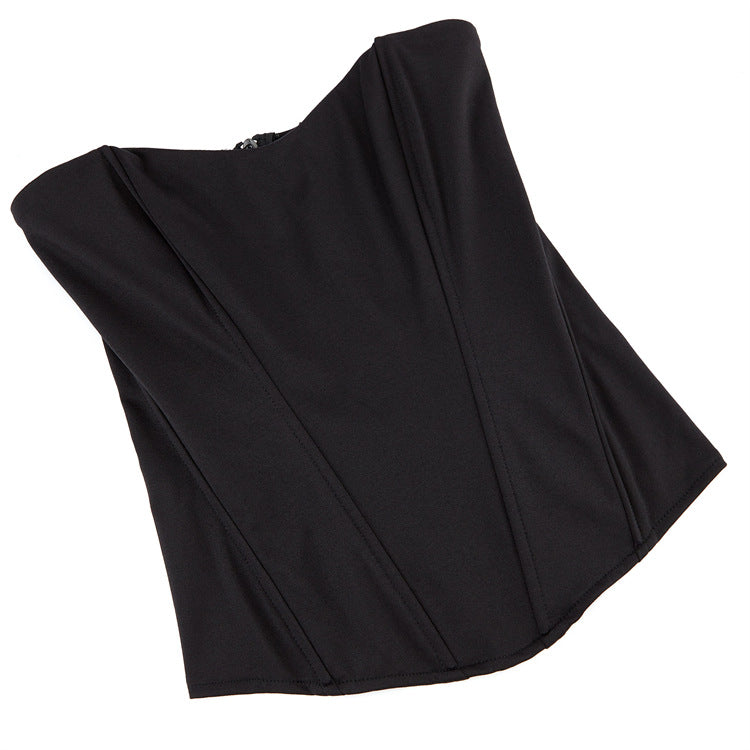 Black Smooth Strapless Corset Top, alternate view 5