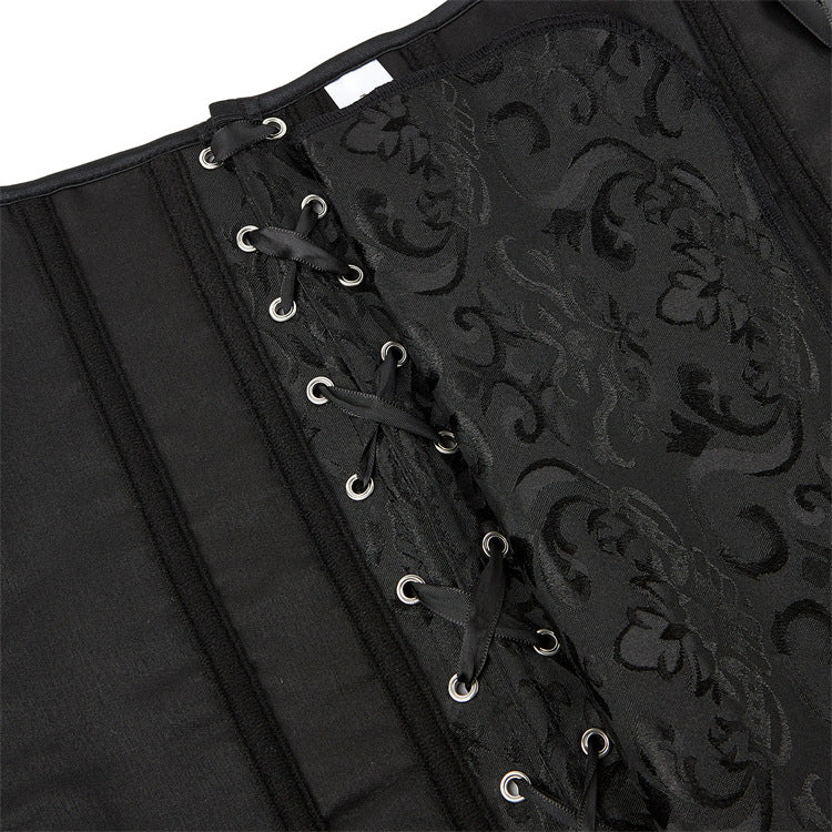 Black Jacquard Button Corset Top, alternate view 5