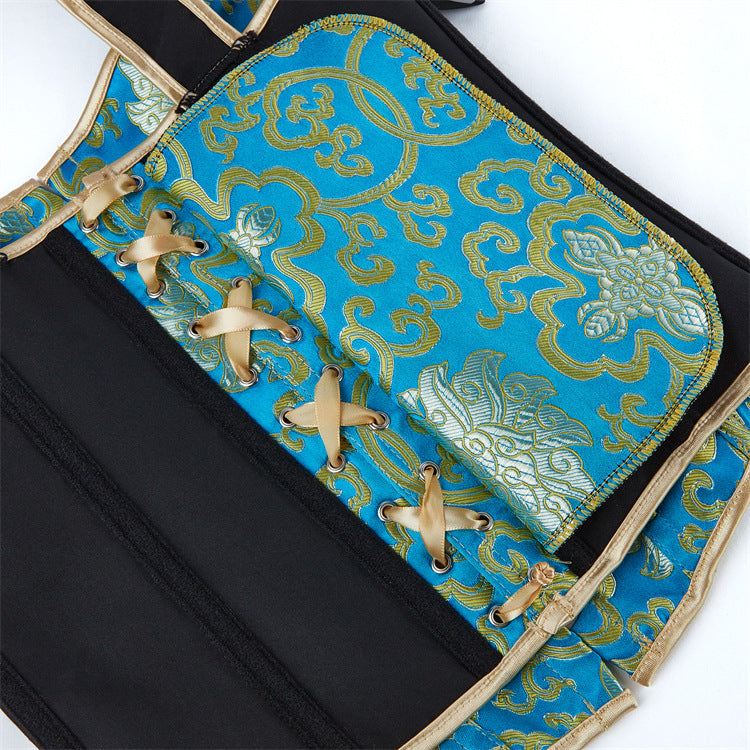 Turquoise Gold Tie-Strap Corset Top, alternate view 4
