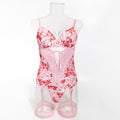 Pink Sheer Mesh Two-Piece Lingerie Set - Alternate View