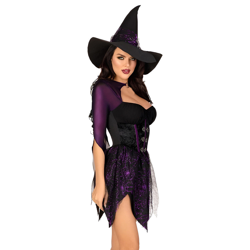 Black Uniform-Inspired Costume Lingerie Set With Hat - Back View