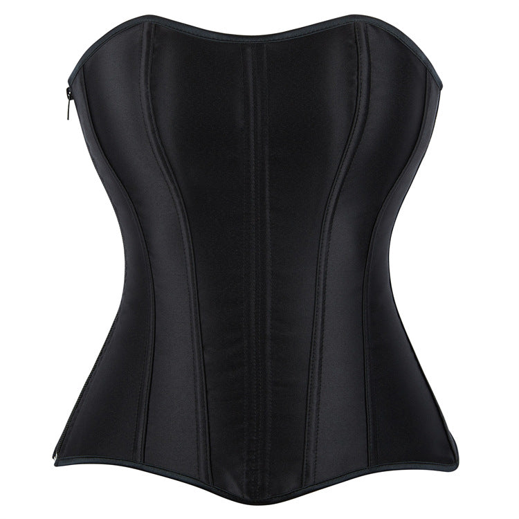 Black Structured Strapless Corset Top