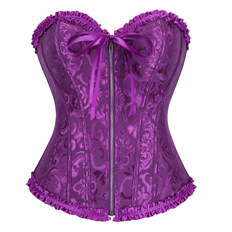 Black Ruffle Trim Strapless Corset Top, alternate view 11