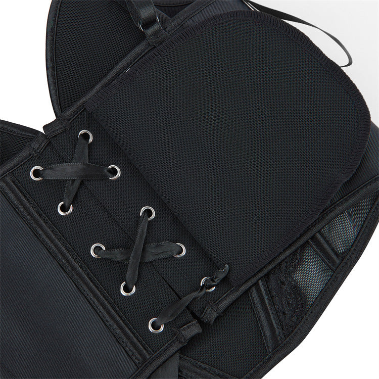 Black Mesh Panel Bustier Top, alternate view 4
